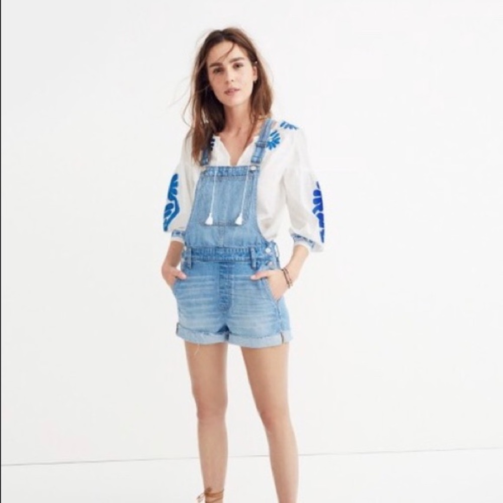 Madewell jean short overalls